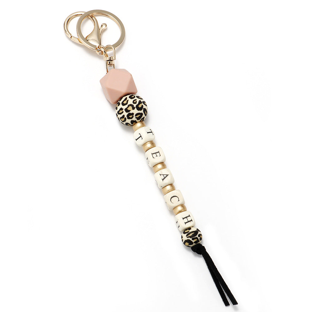 Wholesale Mother's Day MAMA Letter Silicone Beads Wrist Keychain